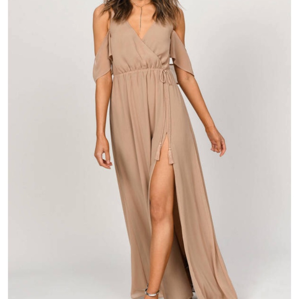Beige Goddess Maxi Dress